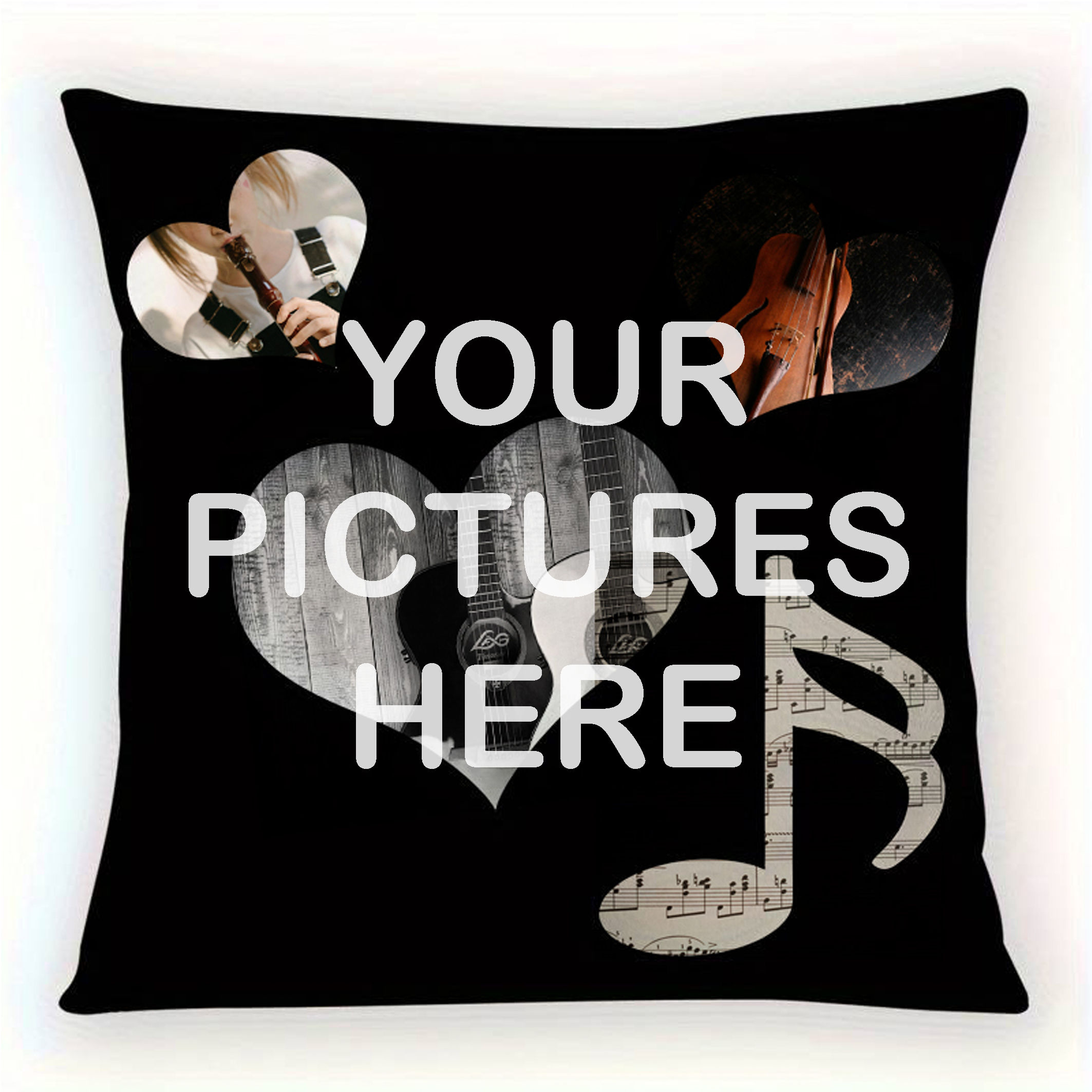 Love Music Cushion Cover for Four Photos
