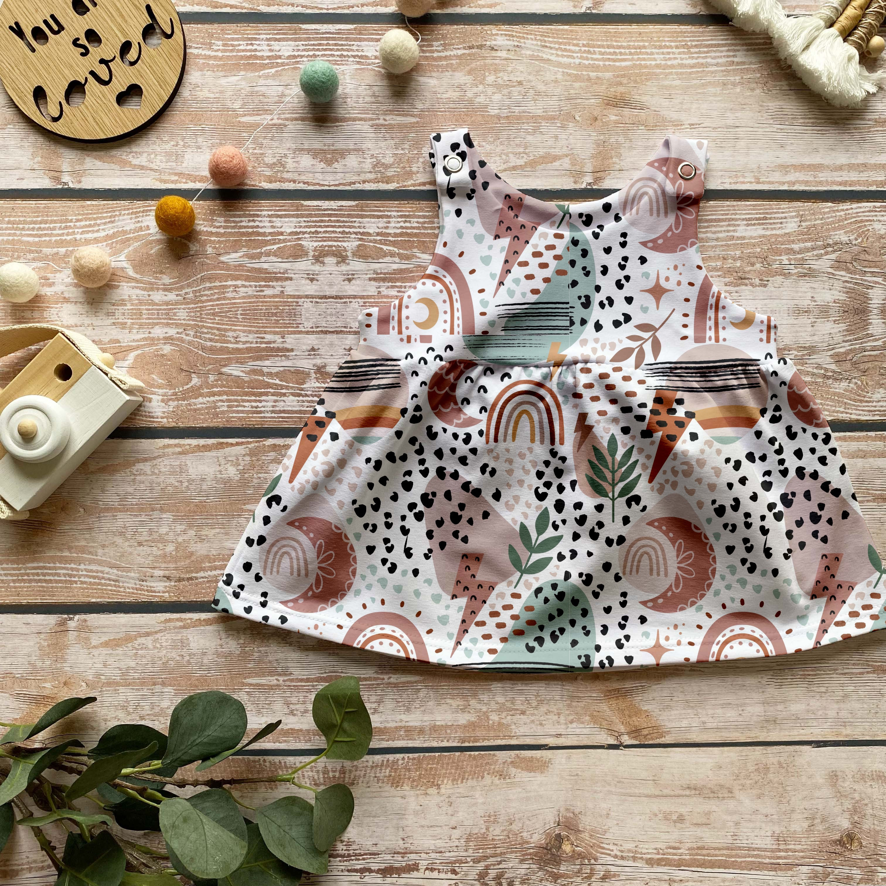 Boho Leopard Pinafore Dress
