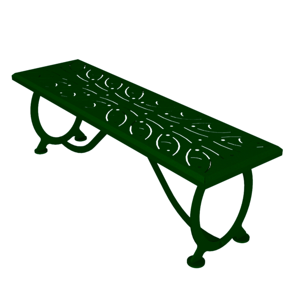 60" Outdoor Steel Bench Green