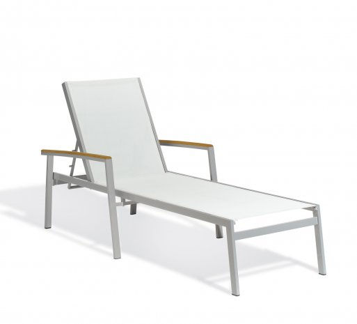 Travira Chaise Lounge Composite Sling Seat/Back White