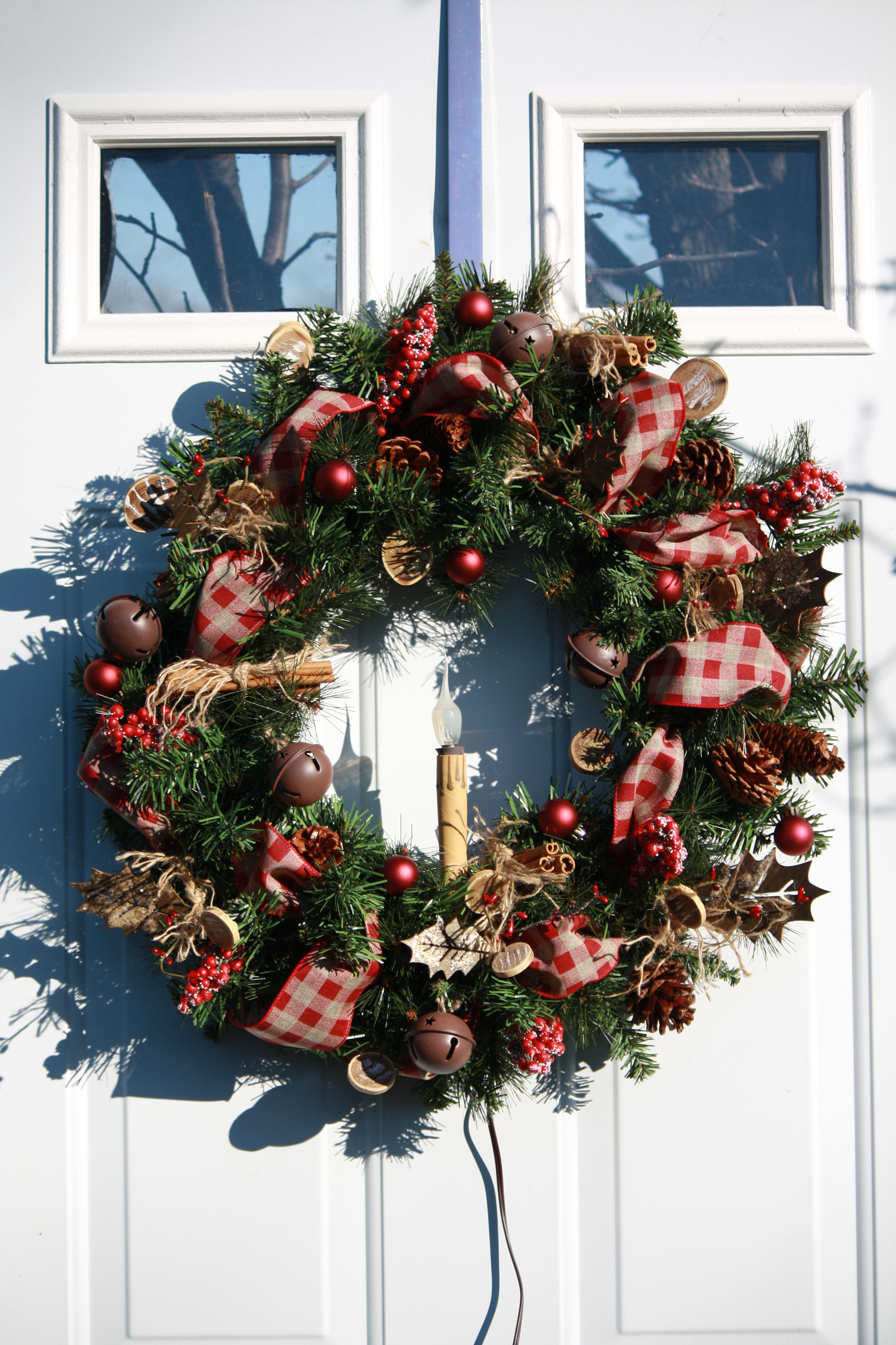 Rustic Candle and Cinnamon Wreath