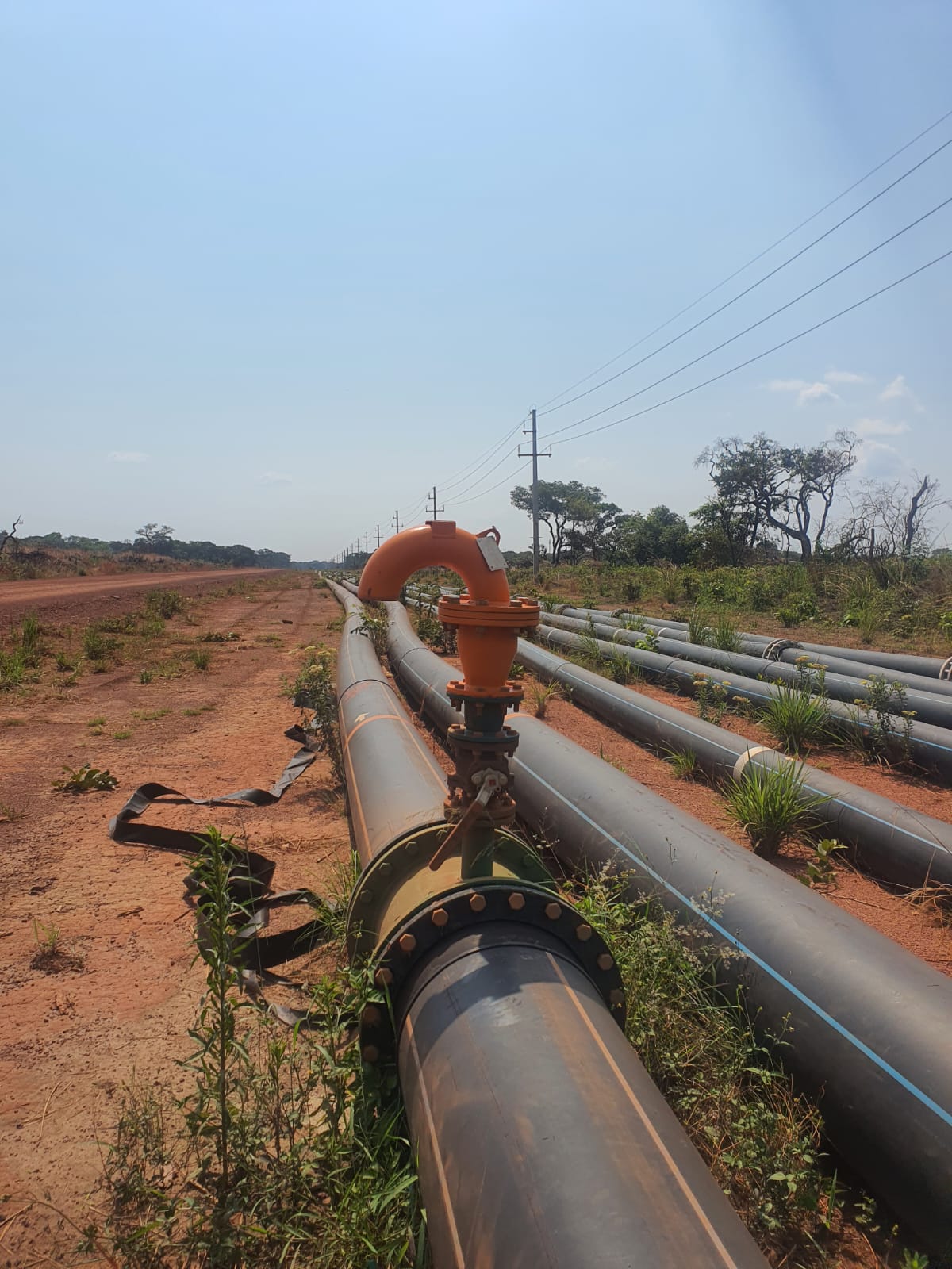 vacuum relief valve on agricultural transfer pipeline reference site