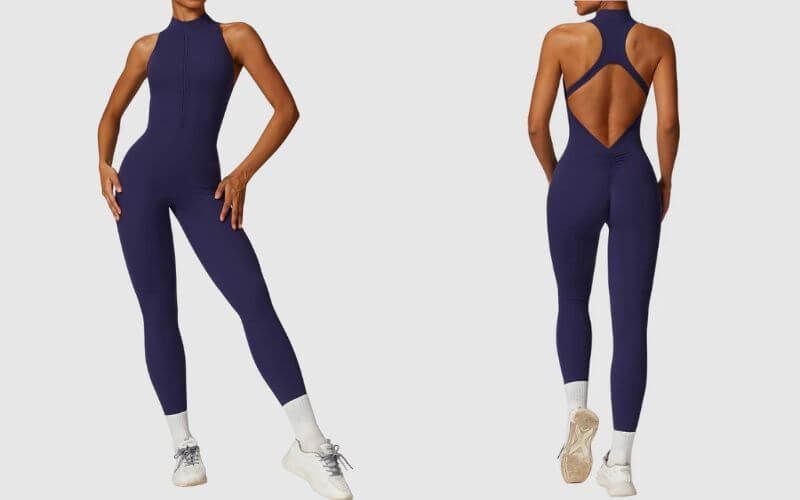 Athlete wearing the LimmiFit Sleeveless High-Neck Bodysuit.