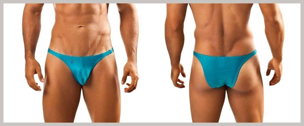Man wearing Joe Snyder Capri Bikini.