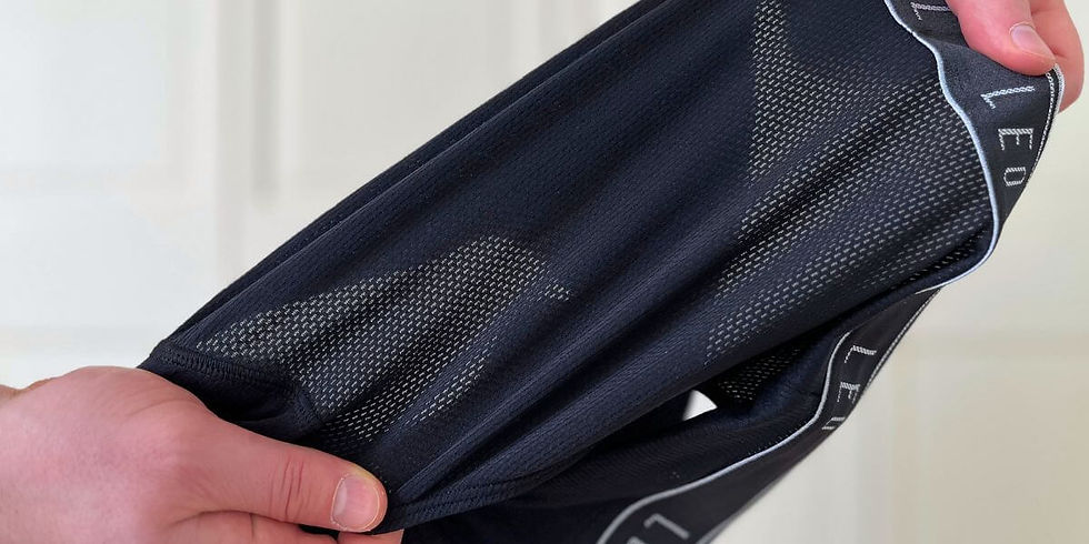 Close up view of the LEO Ultra Light Brief signature FitTech Fabric.