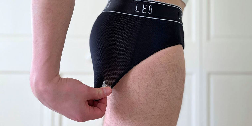 Showcasing the ultra light design of the LEO Ultra Light Briefs.