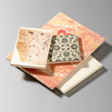 A group of mid-size canvasses made of printed goat parchment