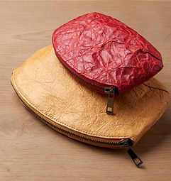 Two parchment purses with zipper