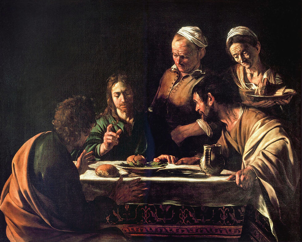 Caravaggio - Supper at Emmaus (1606 version).jpg