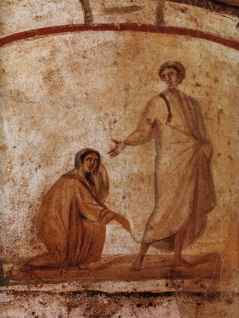 Unknown Artist - Jesus Healing the Bleeding Woman (from Roman Catacombs (325).jpg