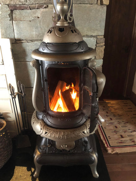 Indoor fireplace.