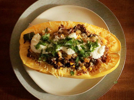 Mexican-Style Wild Game Spaghetti Squash Boats