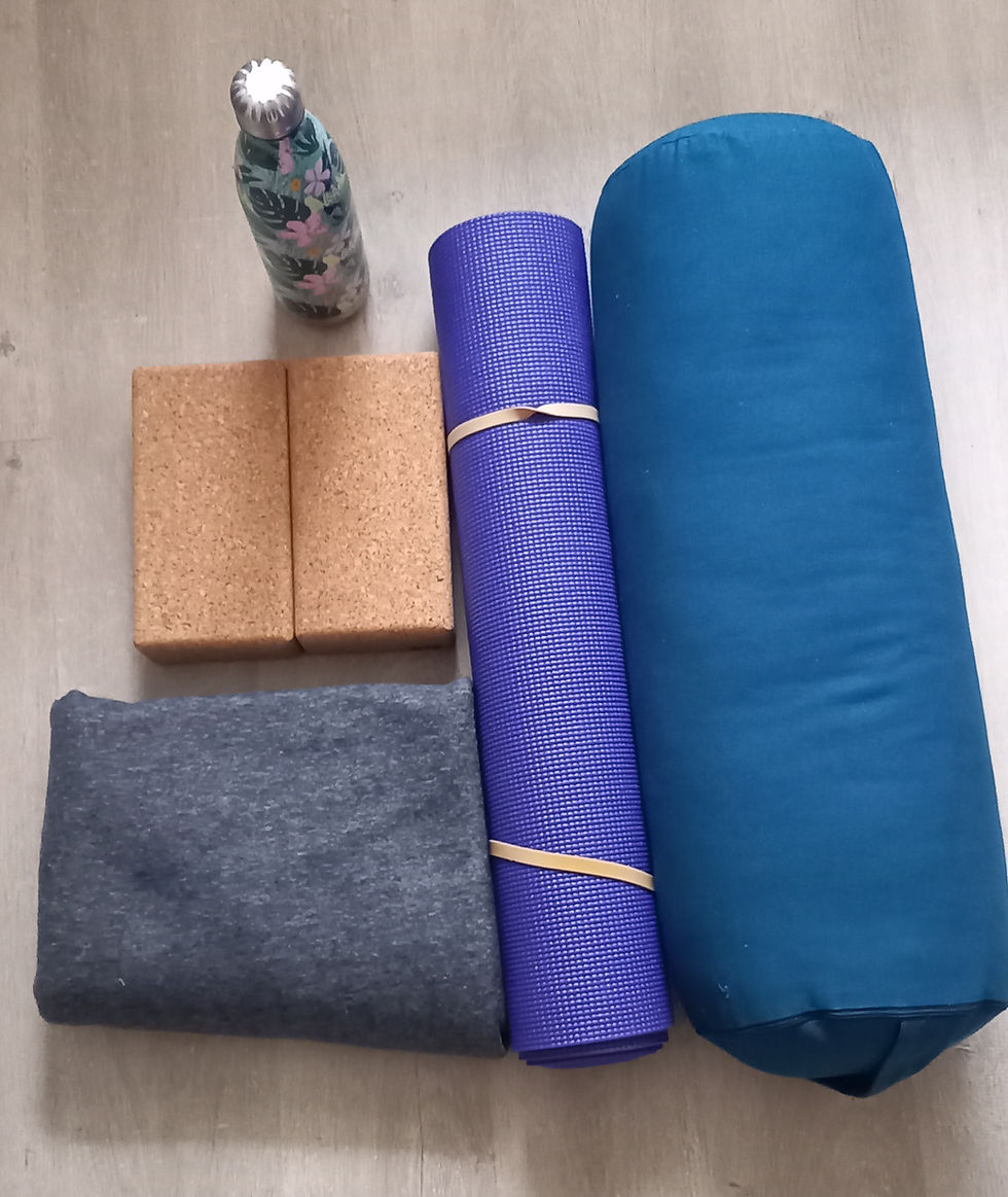 Miniature : Matériel Yoga, tapis, bolster, gourde, briques, plaid