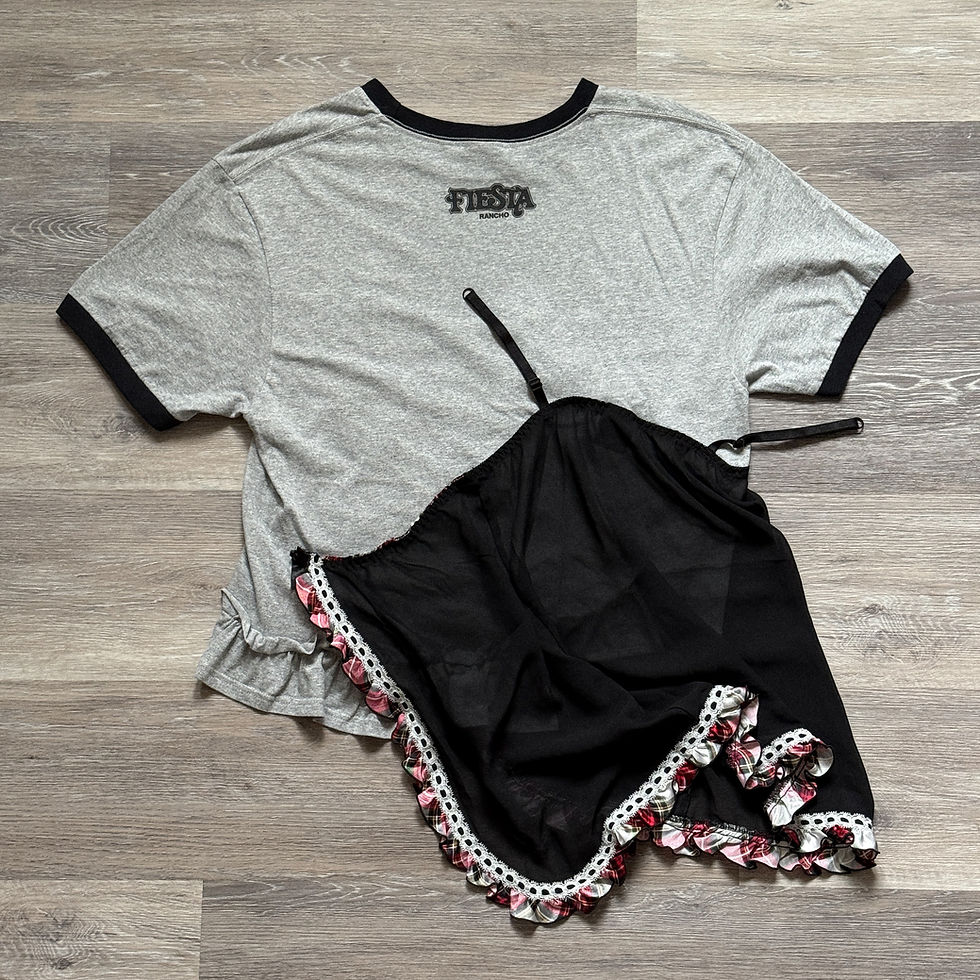 Thumbnail: Vintage Appliqué  Ringer T-Shirt | TSH-GRY-004