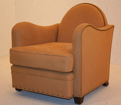 Suede Lounge Chair  with Nails