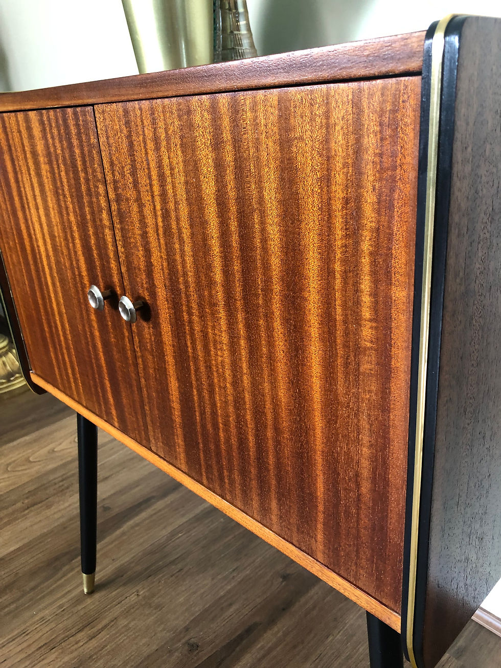 Thumbnail: Mid Century 1950s Retro Vintage Vinyl Record Cabinet on Dansette legs