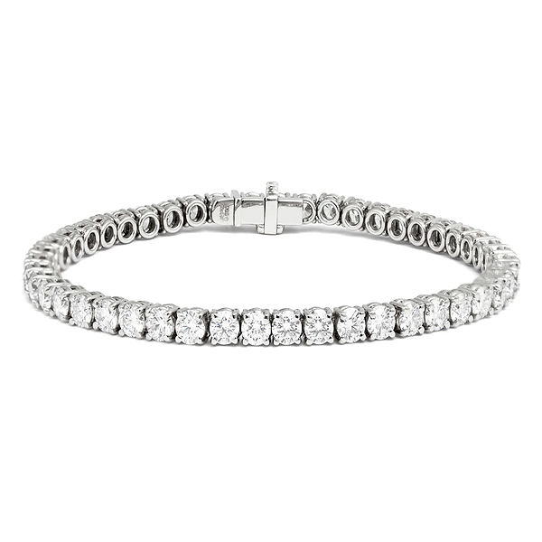 Platinum and brilliant cut lab grown diamond tennis bracelet 