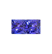 Tanzanite princess cut pair 8.30cts (9mm)
