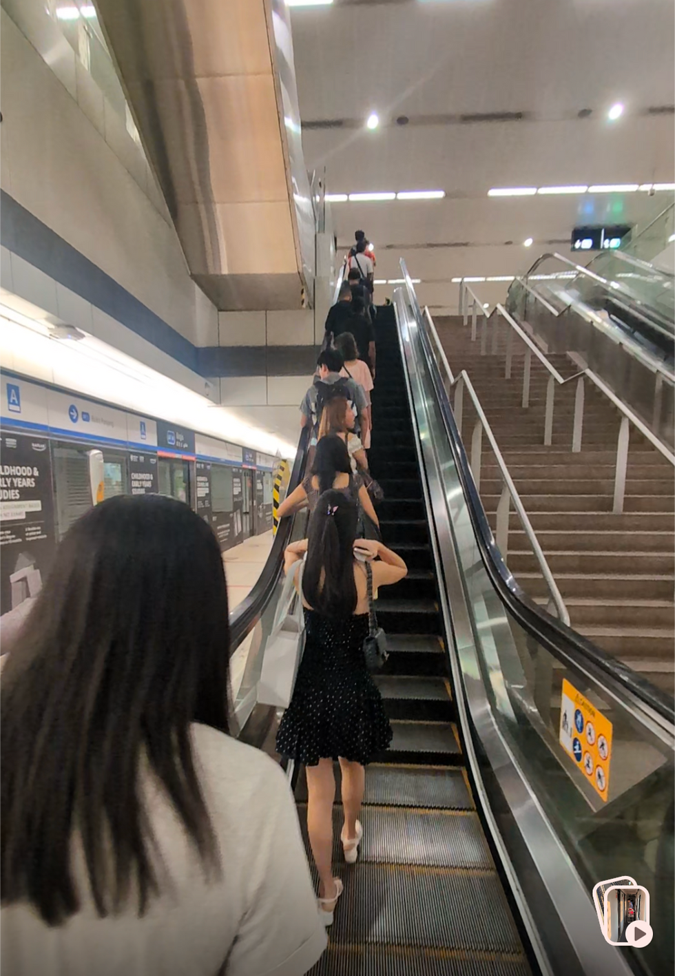 Singapore wins "most orderly escalators." The left side is for riding up; the right side is for walking.