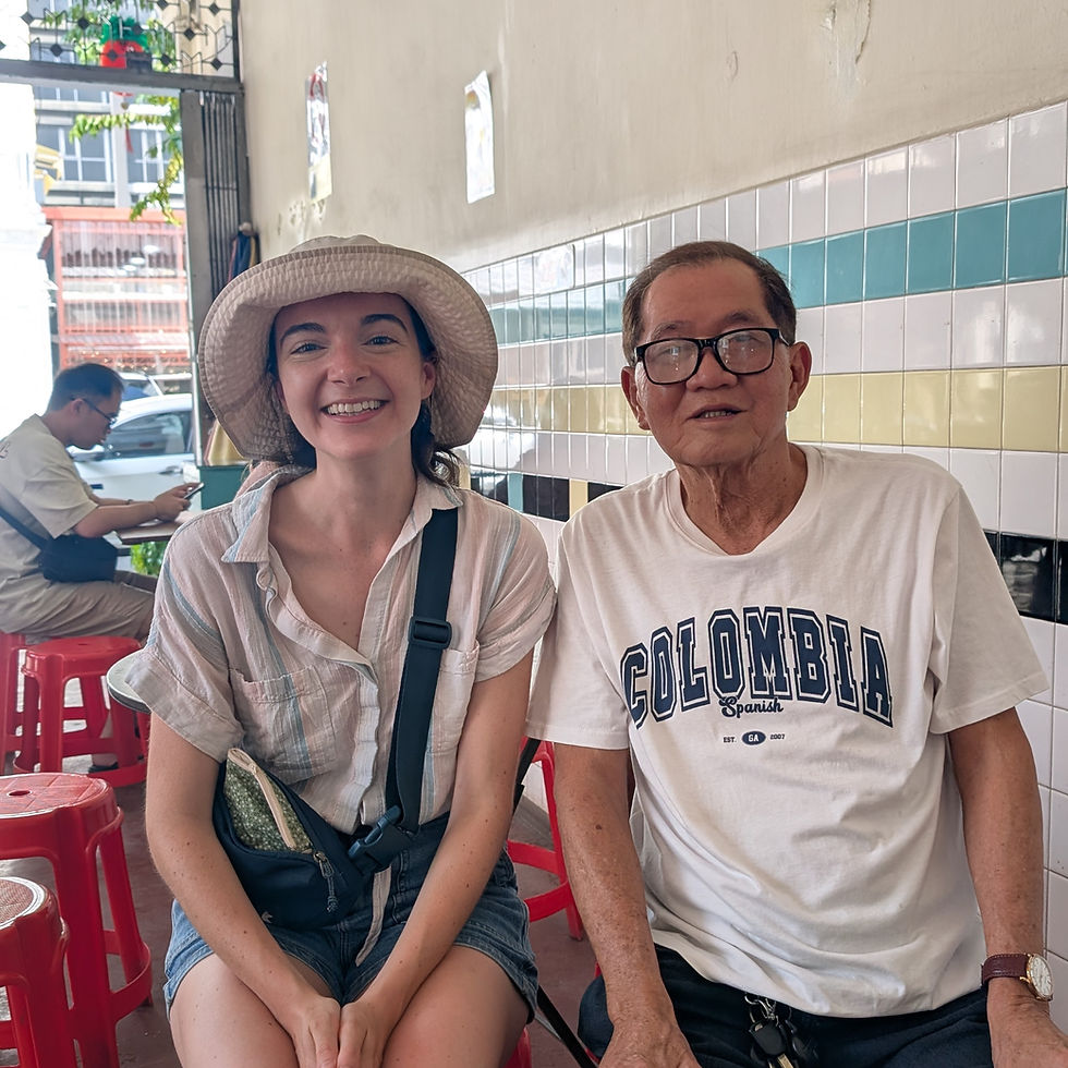 Trun invited me to a table with him and his friends at their favorite café. His son lives in the U.S., and we spent the day sharing cultures, coffee, and kaya toast.