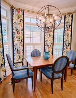Drapes with beautiful banding on both sides.