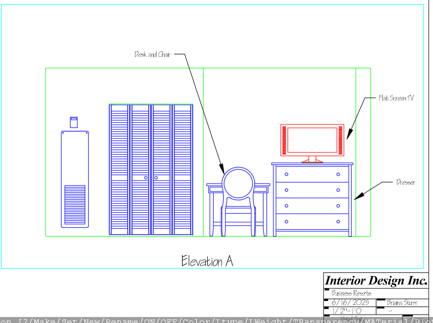 CAD Elevation with Furniture