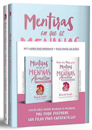 MÃES E FILHAS UNIDAS PARA IDENTIFICAR AS MENTIRAS QUE PRECISAM COMBATER COM A VERDADE!

As mentiras do mundo estão em toda parte, e as meninas sofrem com elas. Exemplo disso é quando temem não ser iguais a suas coleguinhas ou caem na crença de que precisam ser perfeitas! Isso tudo resulta em um índice assustador de ansiedade entre as pré-adolescentes.

Este kit com livro para meninas e guia para mães foi pensado para ser lido no mesmo ritmo. No Guia a autora best-seller Dannah Gresh apresenta três capítulos voltados para as mães, além de vários recursos que a ajudarão a conversar sobre a verdade do evangelho: sugestões de oração, temas para conversa ao final de cada capítulo, estudos de caso, dados de pesquisas, tendências culturais, além, é claro, de encorajamento bíblico.