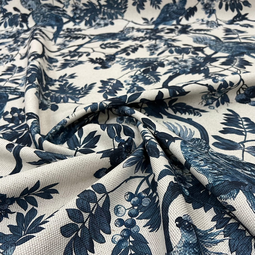Miniatura: TECIDO PARA SOFÁ LINHO ESTAMPADO DUBAI 83 AZUL COM NATURAL
