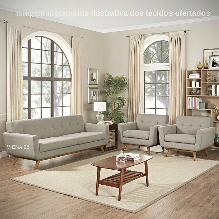 Miniatura: TECIDO PARA SOFÁ JACQUARD VIENA 25 NATURAL