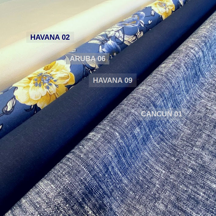 Miniatura: Tecido para Sofá Azul Floral Algodão Estampado ARUBA 06