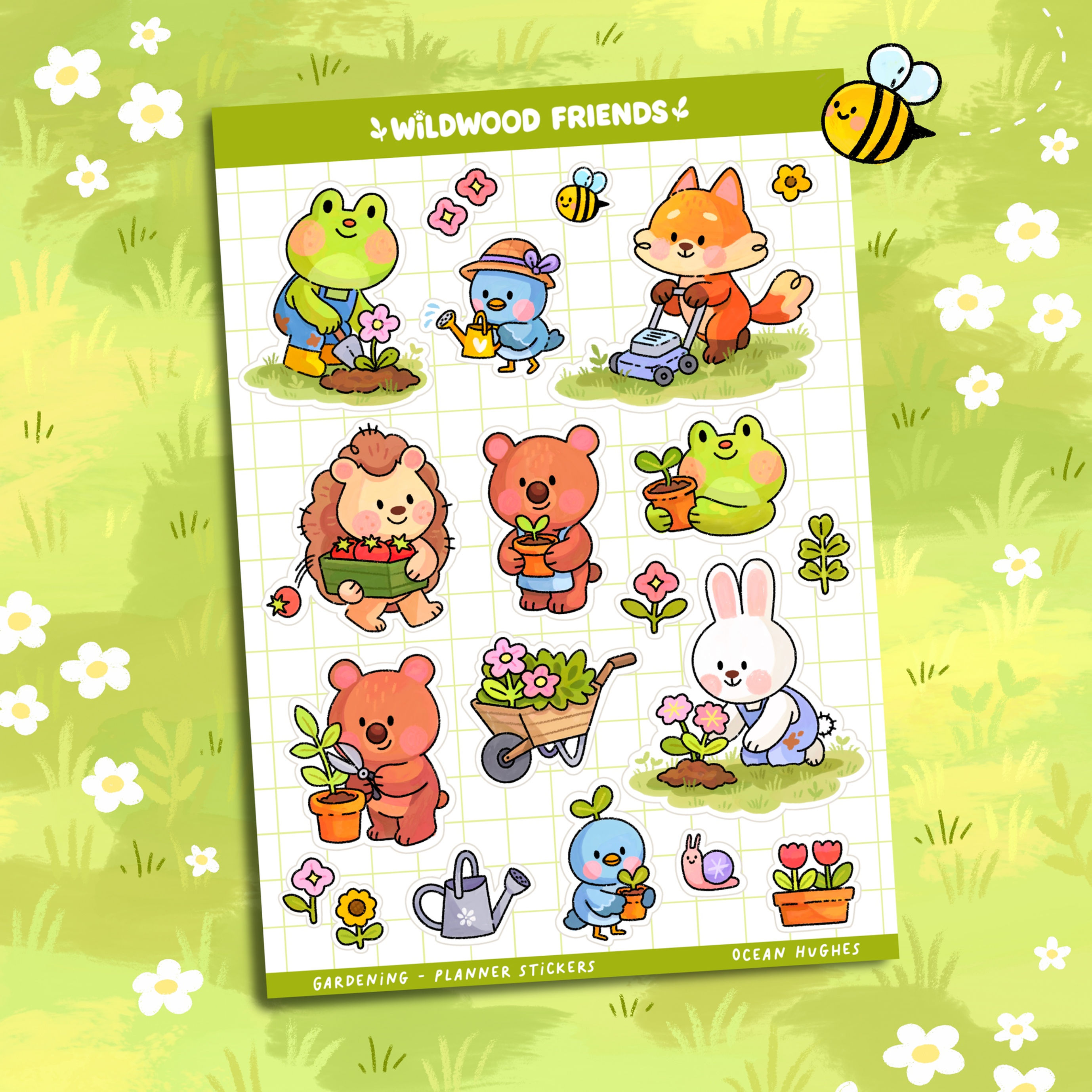 Gardening Sticker Sheet - Wildwood Friends