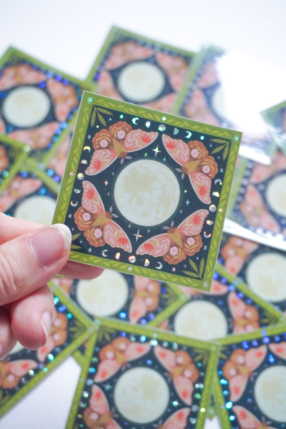 Thumbnail: Lunar Moth Holographic Glitter Vinyl Sticker