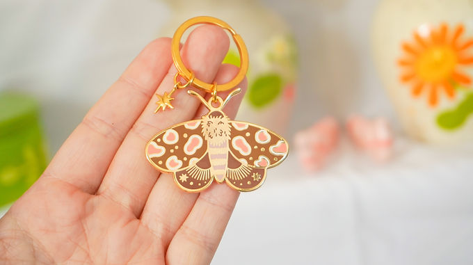 Moth Enamel Keyring