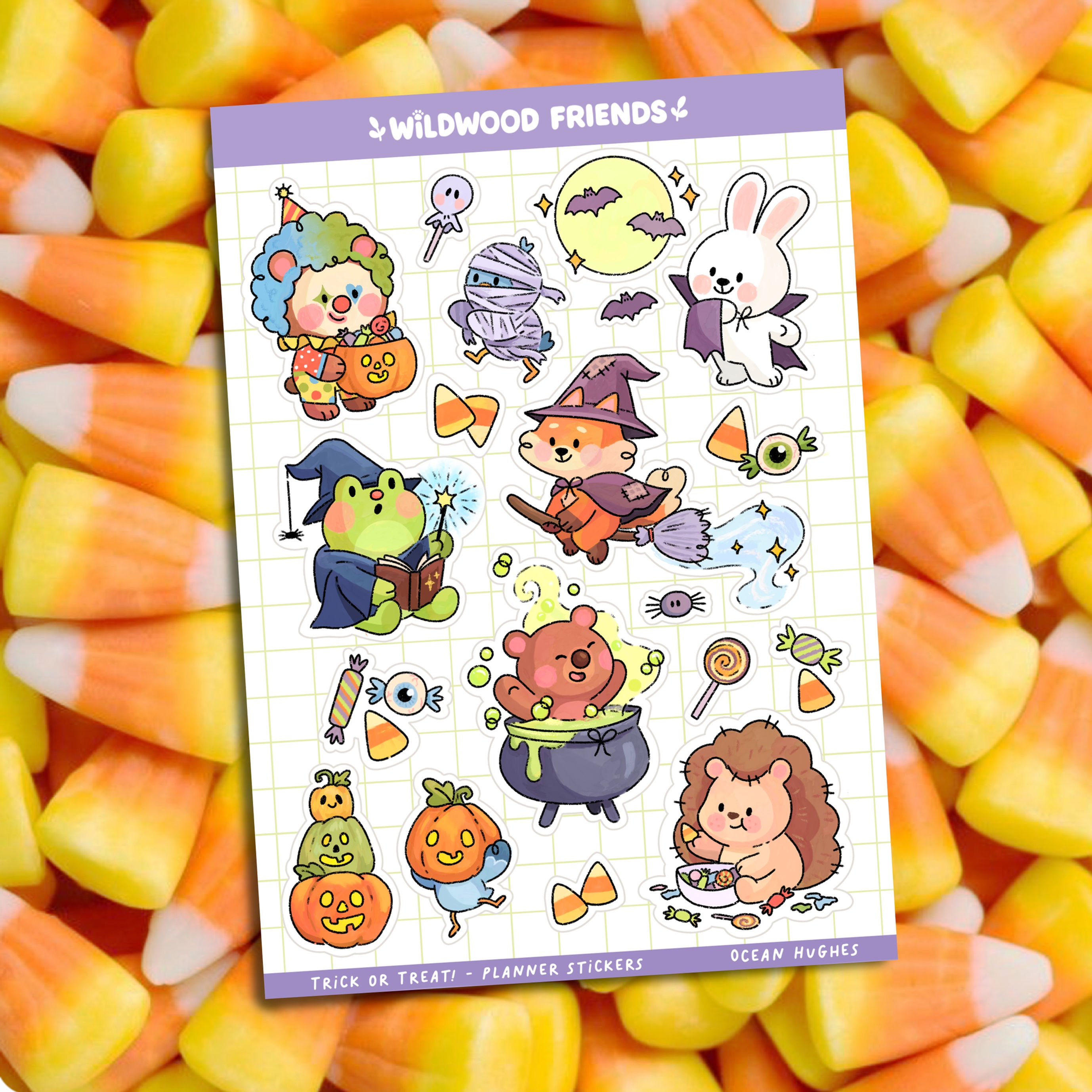 Trick or Treat Sticker Sheet - Wildwood Friends