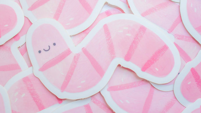 Worm Transparent Vinyl Sticker