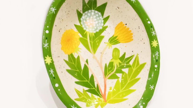 Dandelion Large Oval Decorative Bowl