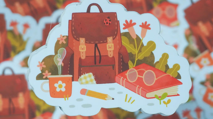 Explorers Backpack: Wandering Woodlands Matte Vinyl Sticker