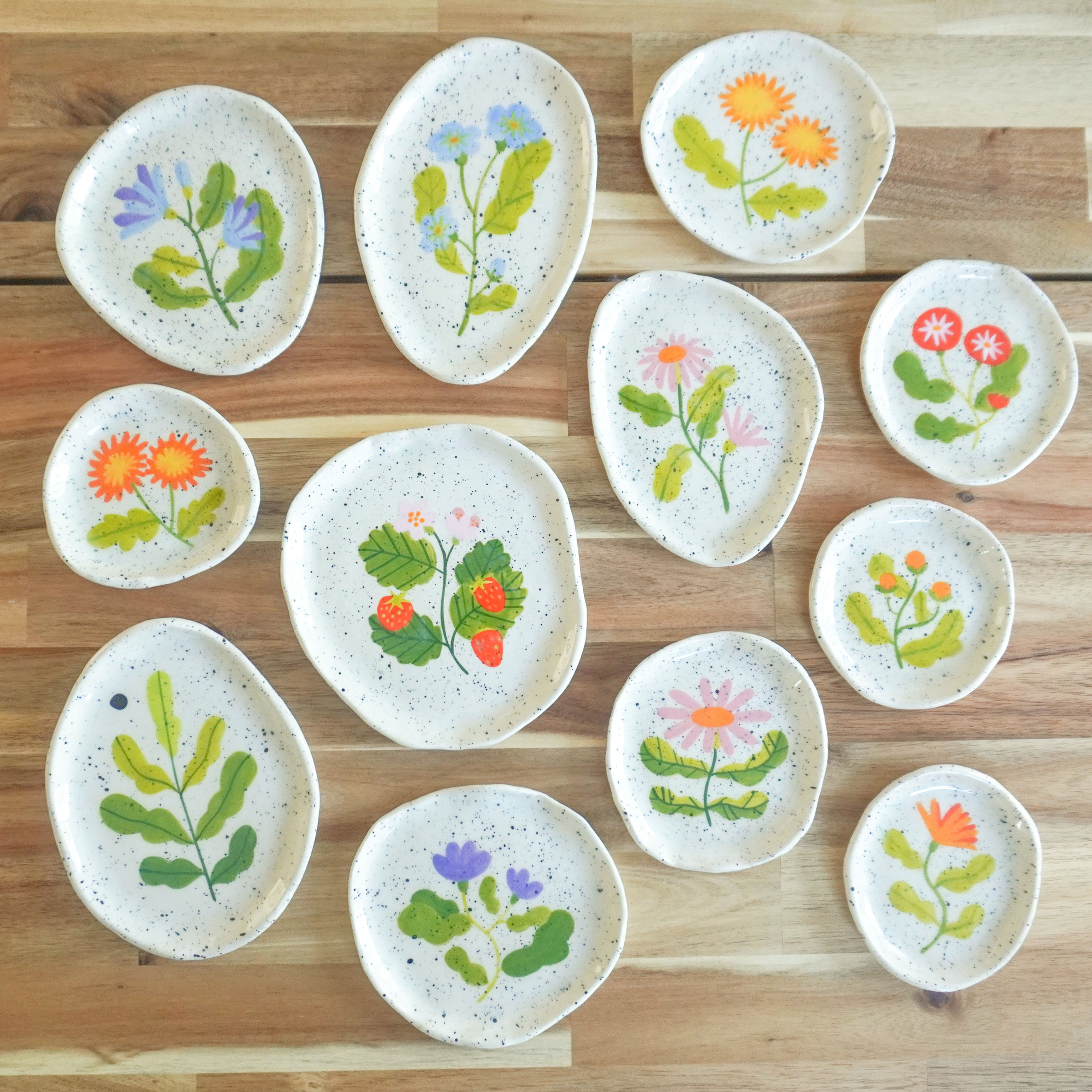 Ceramic Floral Trinket Dish