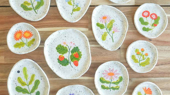 Ceramic Floral Trinket Dish