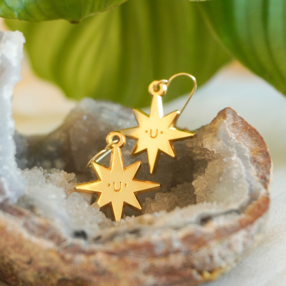 Thumbnail: Smiley Star Gold Earrings