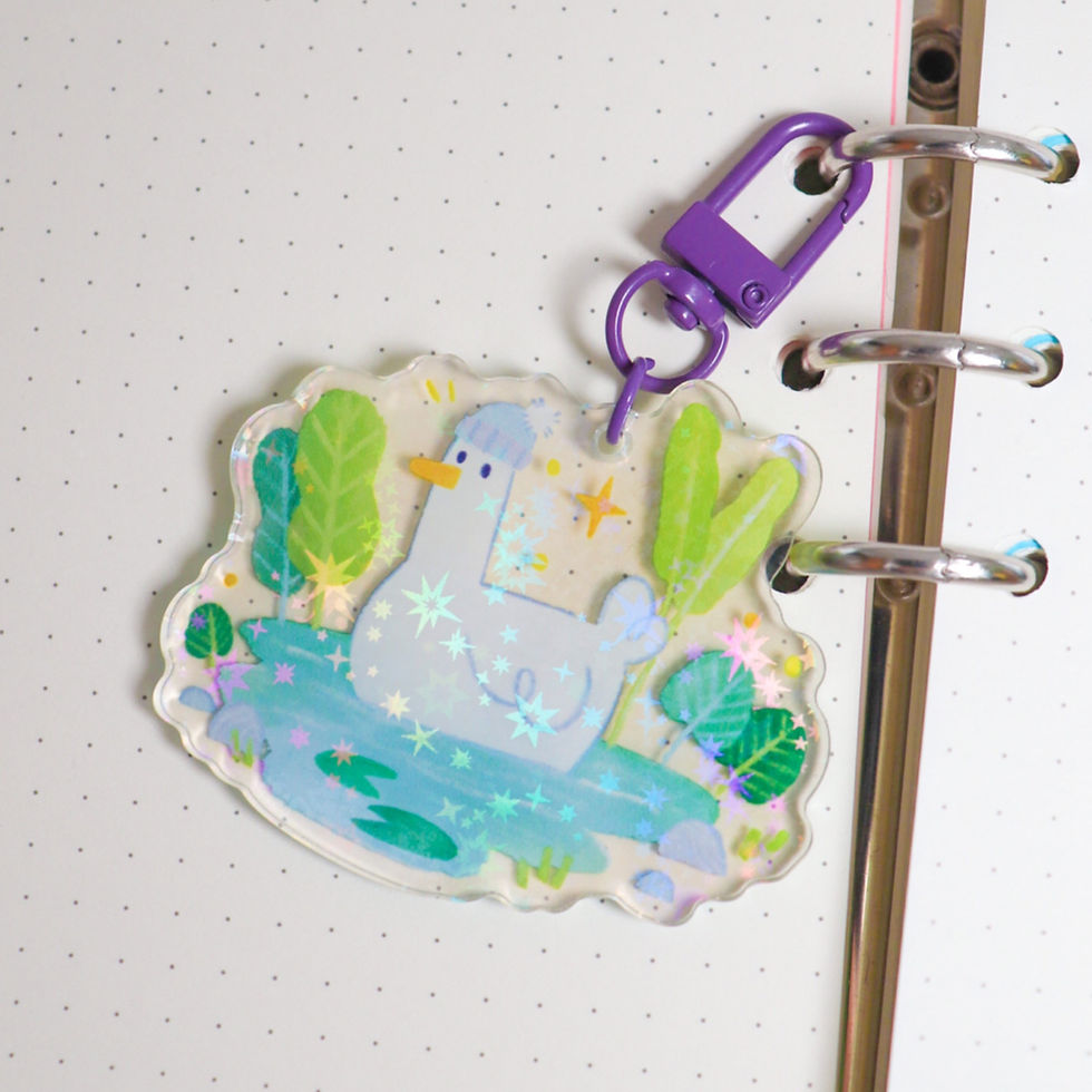 Thumbnail: Sparkle Winter Goose Acrylic Keyring