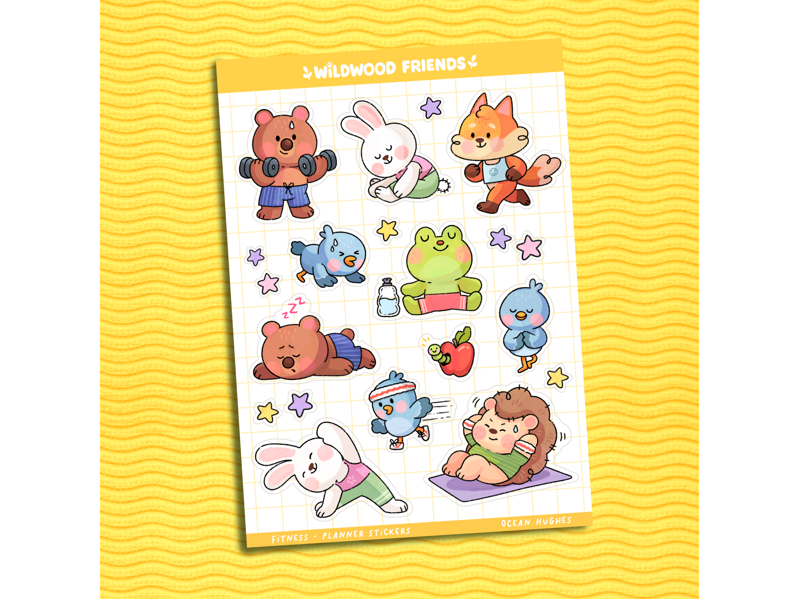 Fitness Sticker Sheet - Wildwood Friends