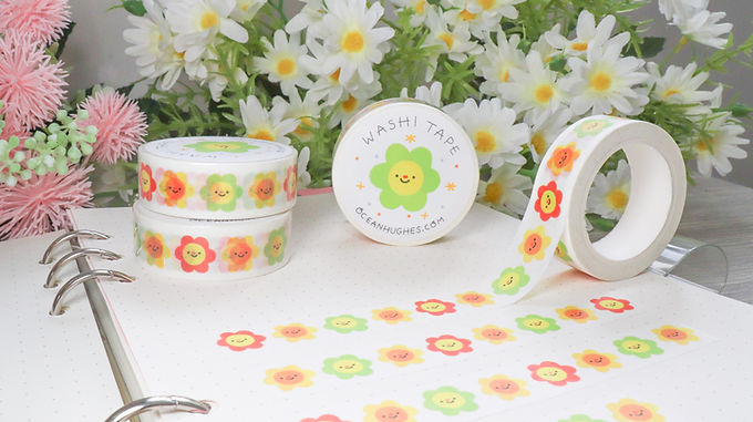 Smiley Flowers Washi Tape