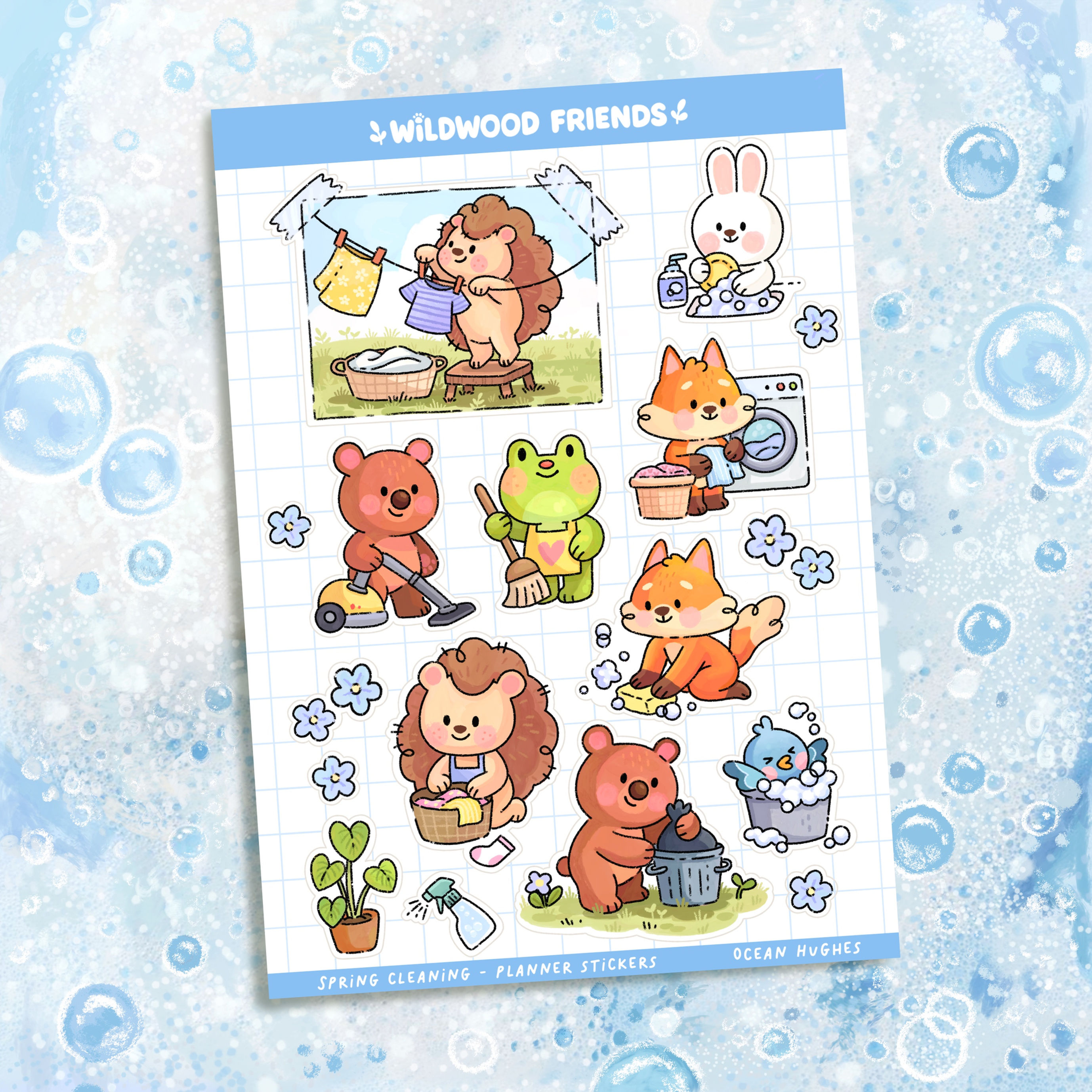 Spring Cleaning Sticker Sheet - Wildwood Friends