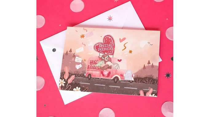 ‘Hugs & Kisses’ A6 greeting card