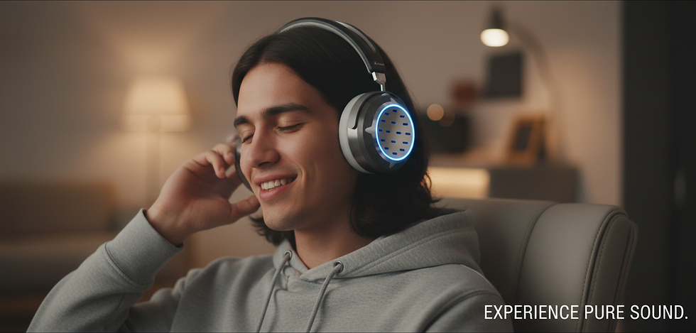 This is a JL Audio branded headset. Make it look like someone is using and enjoying these
