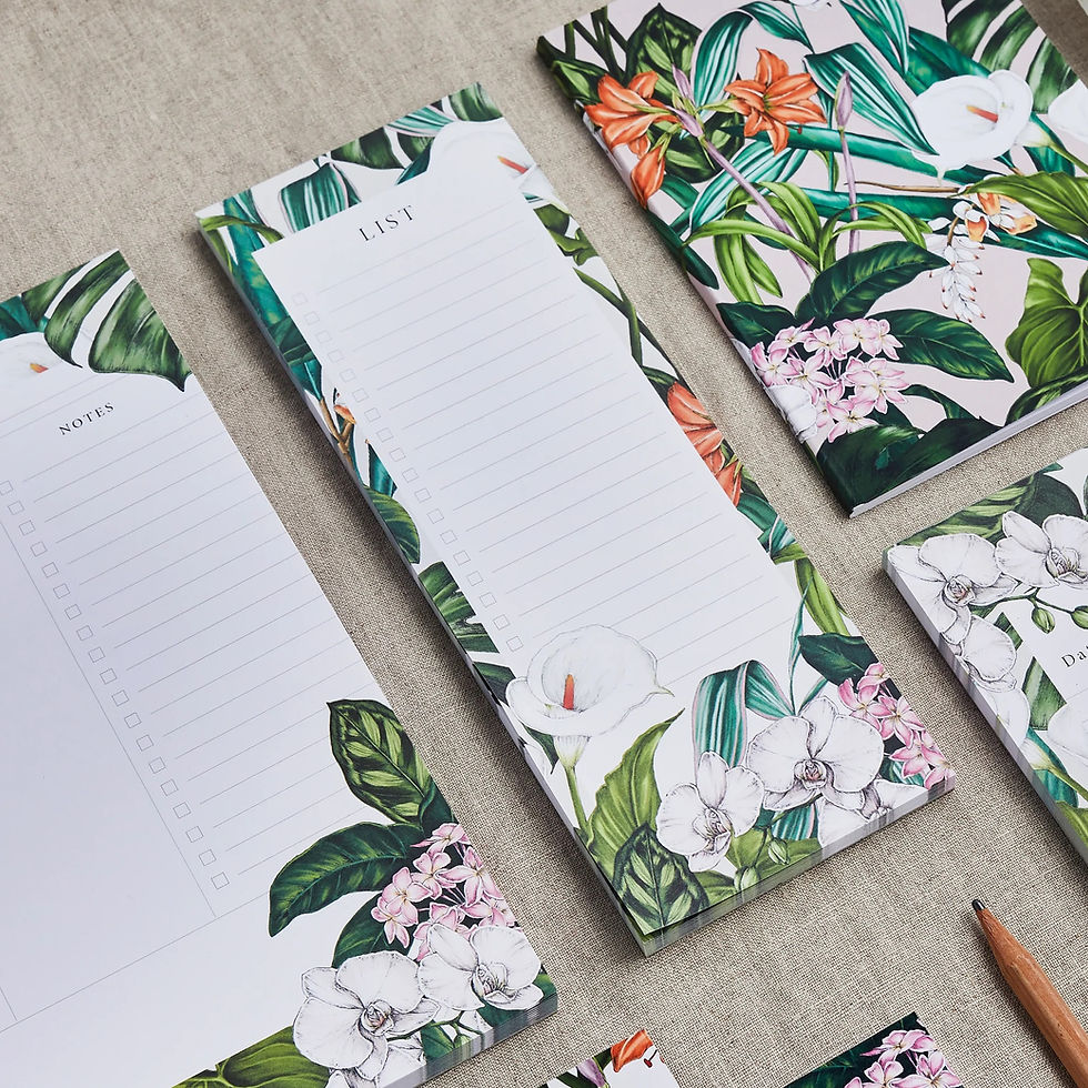 Thumbnail: To-Do List Pad in Summer Garden florals.