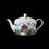 Thumbnail: White bone china oval-shaped teapot that features flamingos and butterflies in a whimsical jungle setting.