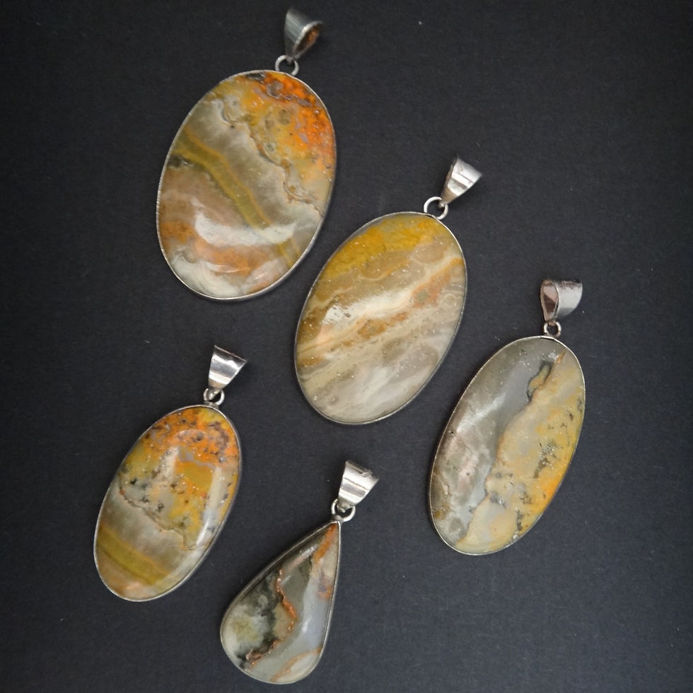 Thumbnail: Various Jasper Bezel Pendants in various shapes and sizes such as teardrop, and oval.