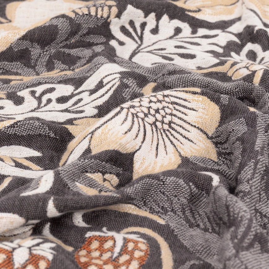 Thumbnail: Brown Morris & Co. Strawberry Thief Jacquard Throw showcases exquisite embroidery of birds, florals, and strawberries